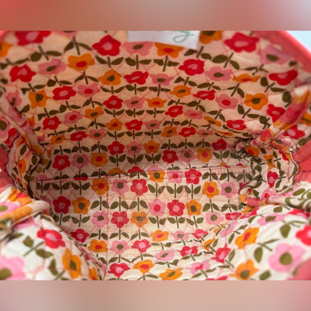 Vera Bradley Folkloric Floral Pink & Orange Cosmetic Bag - Picture 5 of 5